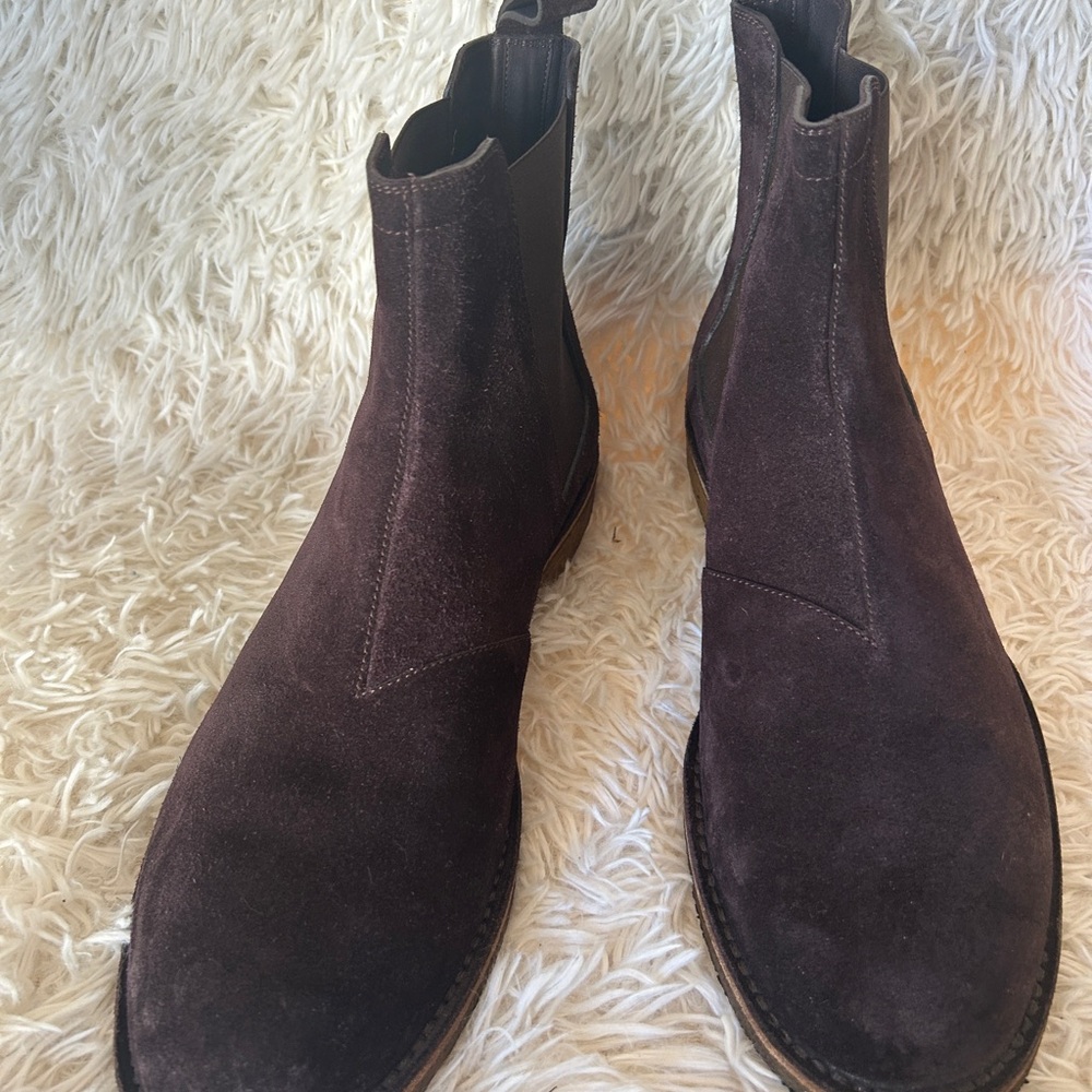 BOTTEGA VENETA Chelsea brown leather suede boots sz 13